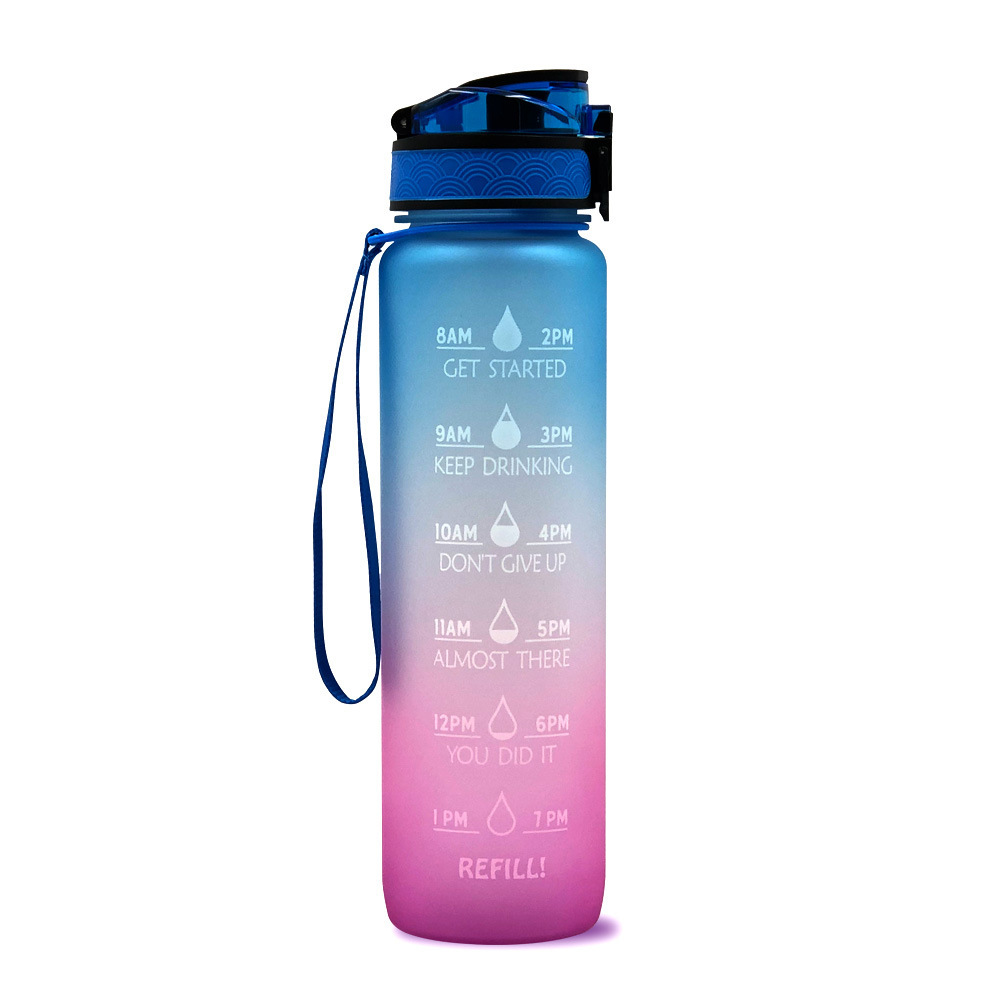 1L Tritan Water Bottle With Time Marker Bounce Cover Motivational Water Bottle Cycling Leakproof Cup For Sports Fitness Bottles - Image 5