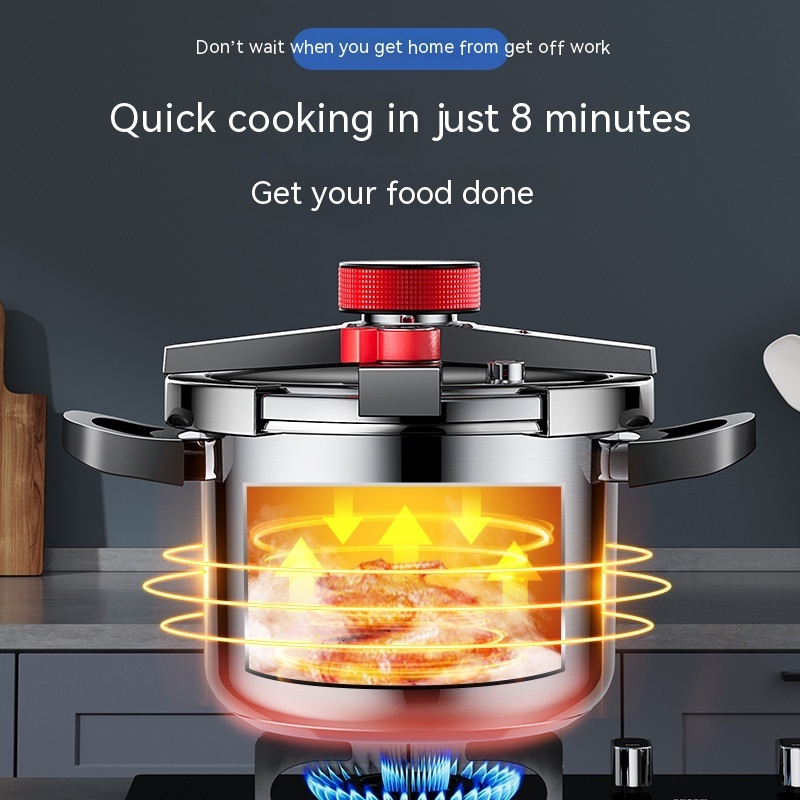 Stainless Steel Pressure Cooker 6L Household Thickened Explosion-proof Pressure Cooker Three-speed Stew Energy-saving Pot - Image 6