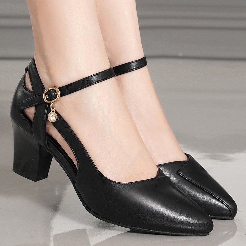 Women's Chunky-heel Casual Pointed-toe High Heels