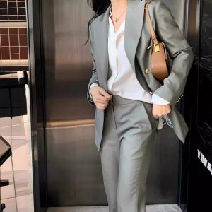 Professional High-end Tapered-suit Womens Workwear Two-piece Set