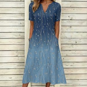 Floral-print Dress With A Subtle Background Pattern